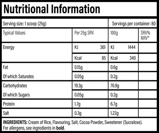 Trained by JP Nutrition Cream of Rice 2000g