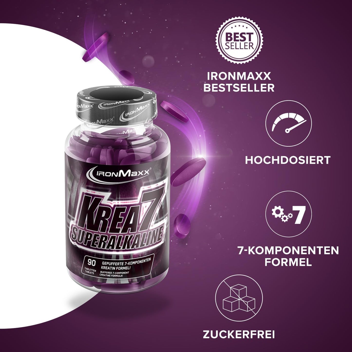 IronMaxx Krea7 Superalkaline - 90 Tabletten