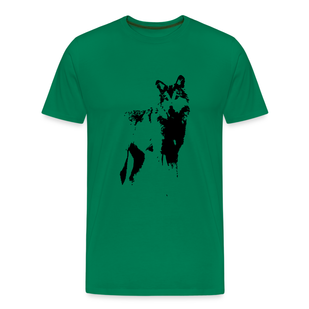Männer Premium T-Shirt mit Wolf - Kelly Green