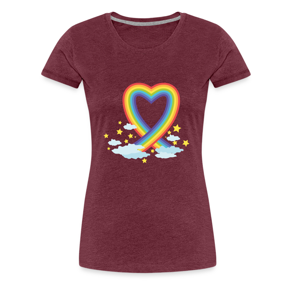 Frauen Premium T-Shirt - Bordeauxrot meliert
