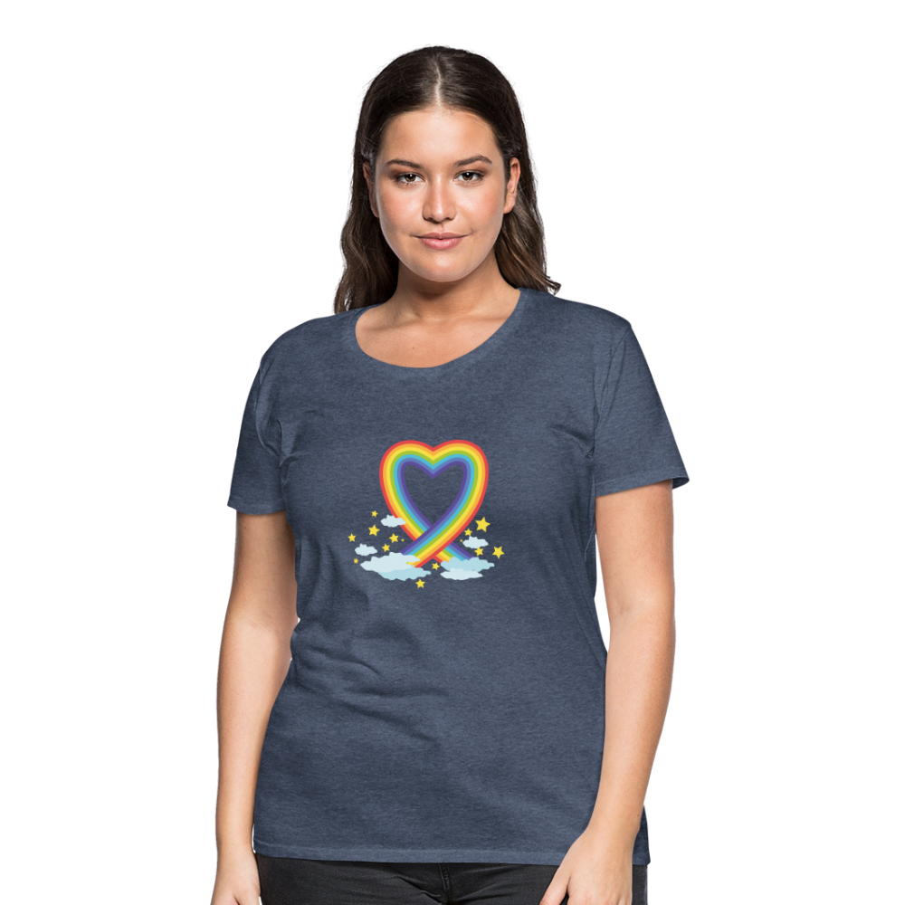 Frauen Premium T-Shirt - Blau meliert