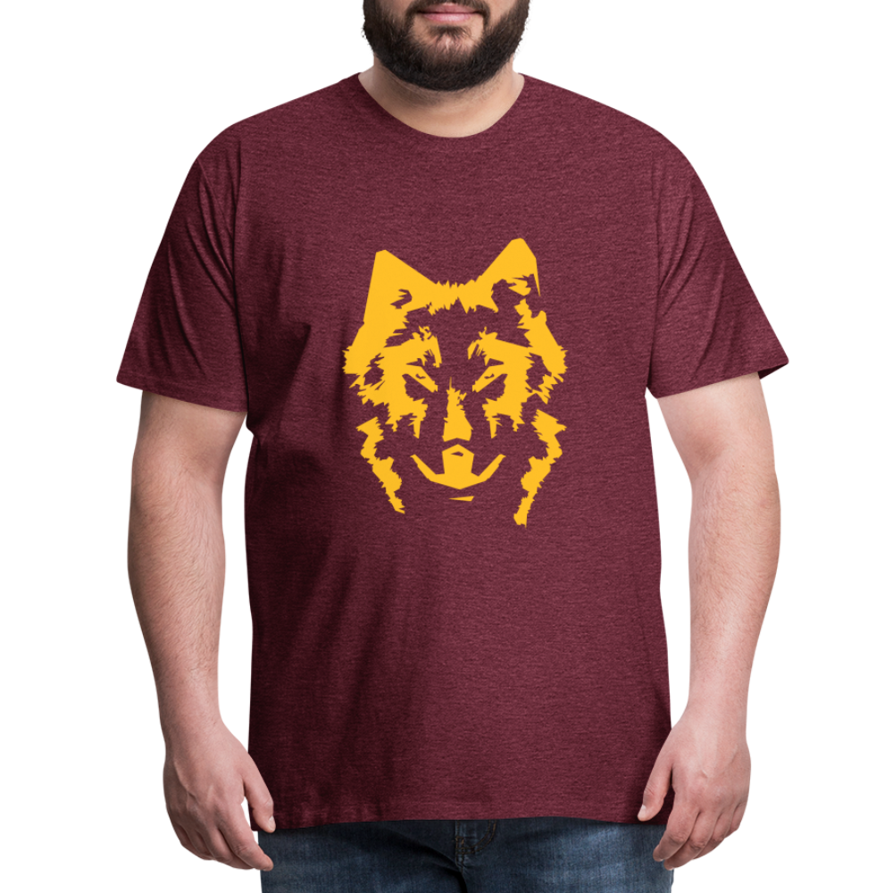 Männer Premium T-Shirt - Bordeauxrot meliert