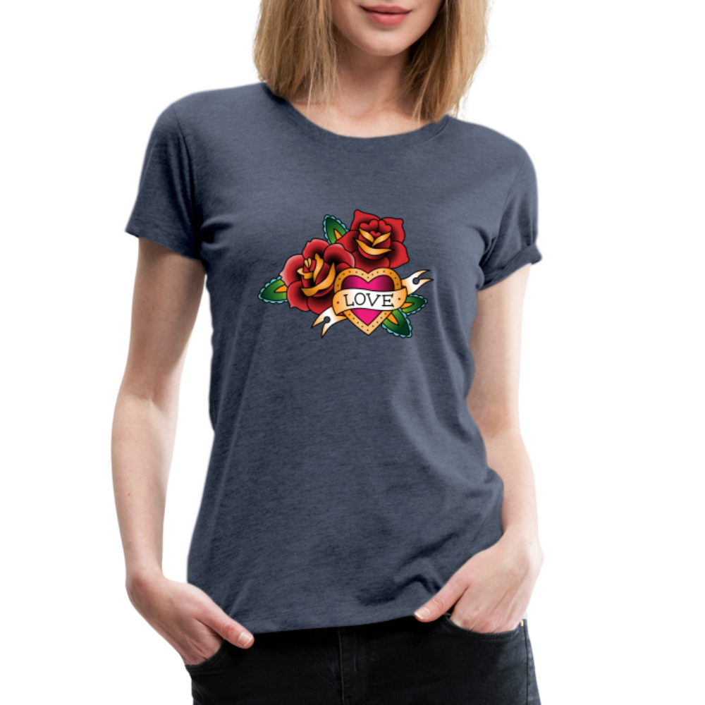 Frauen Premium T-Shirt - Blau meliert