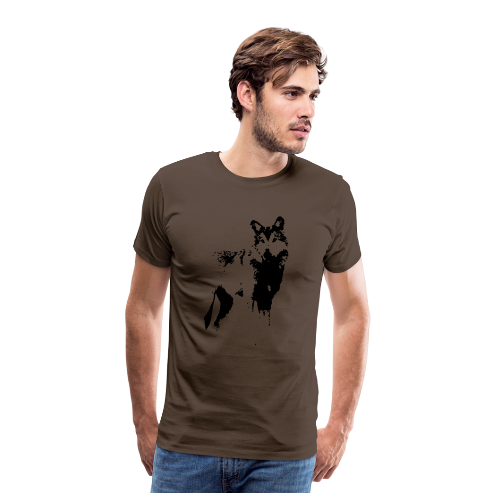 Männer Premium T-Shirt mit Wolf - Edelbraun