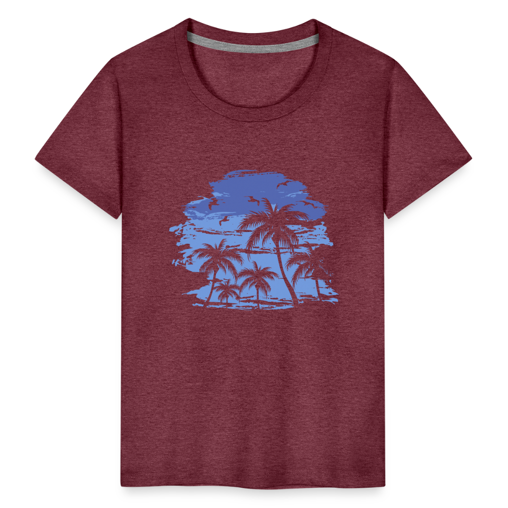Teenager Premium T-Shirt - Bordeauxrot meliert
