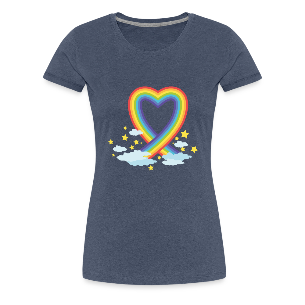 Frauen Premium T-Shirt - Blau meliert