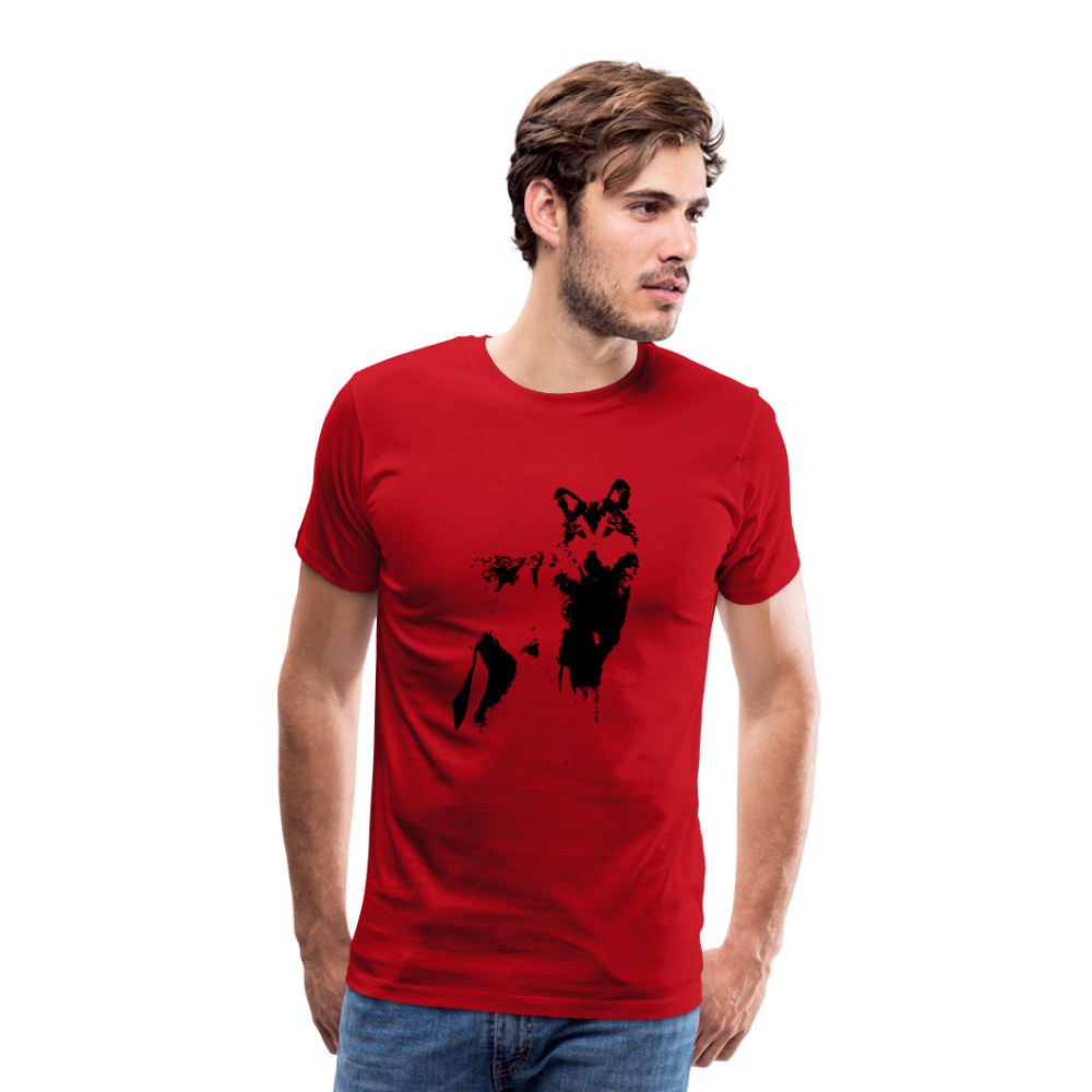 Männer Premium T-Shirt mit Wolf - Rot