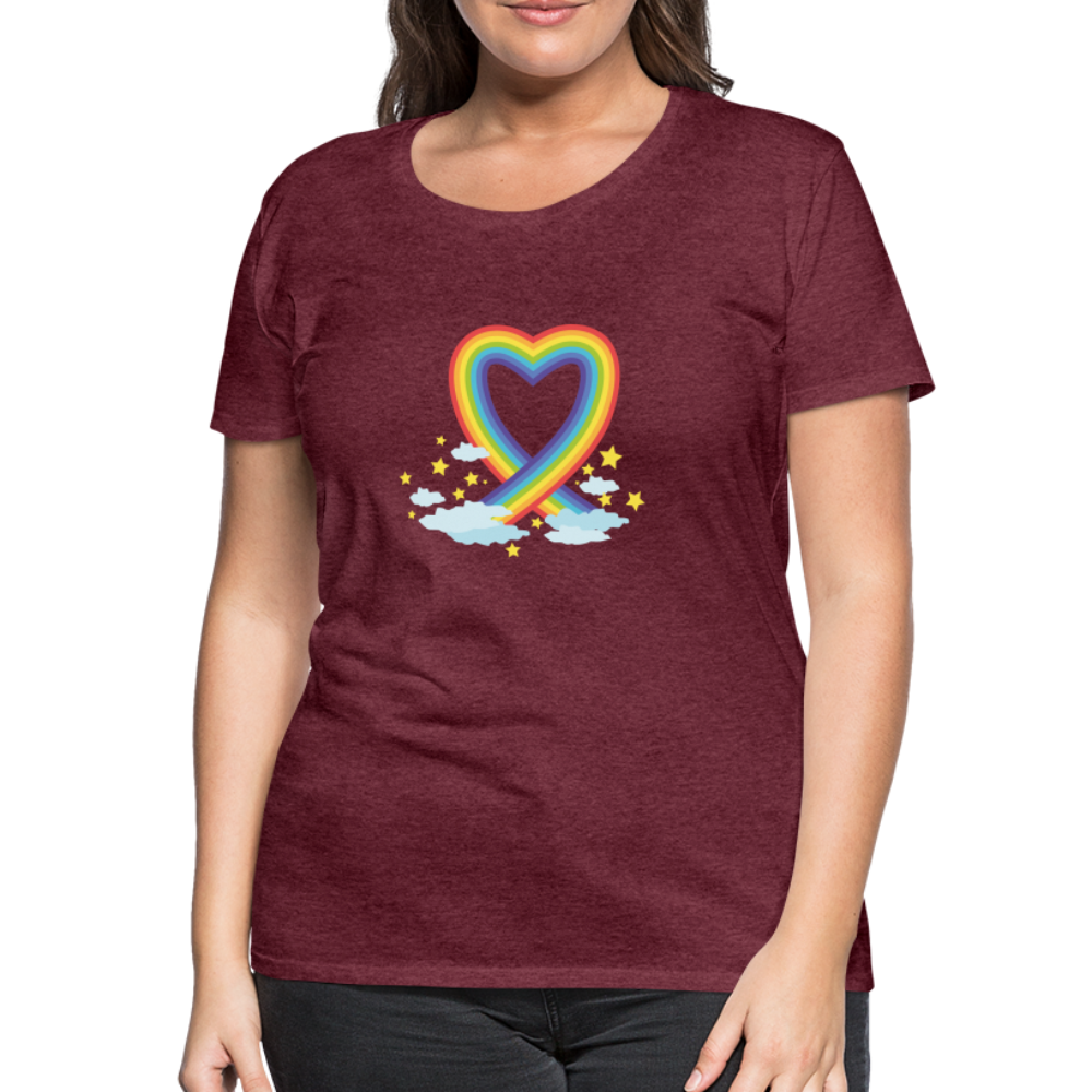 Frauen Premium T-Shirt - Bordeauxrot meliert