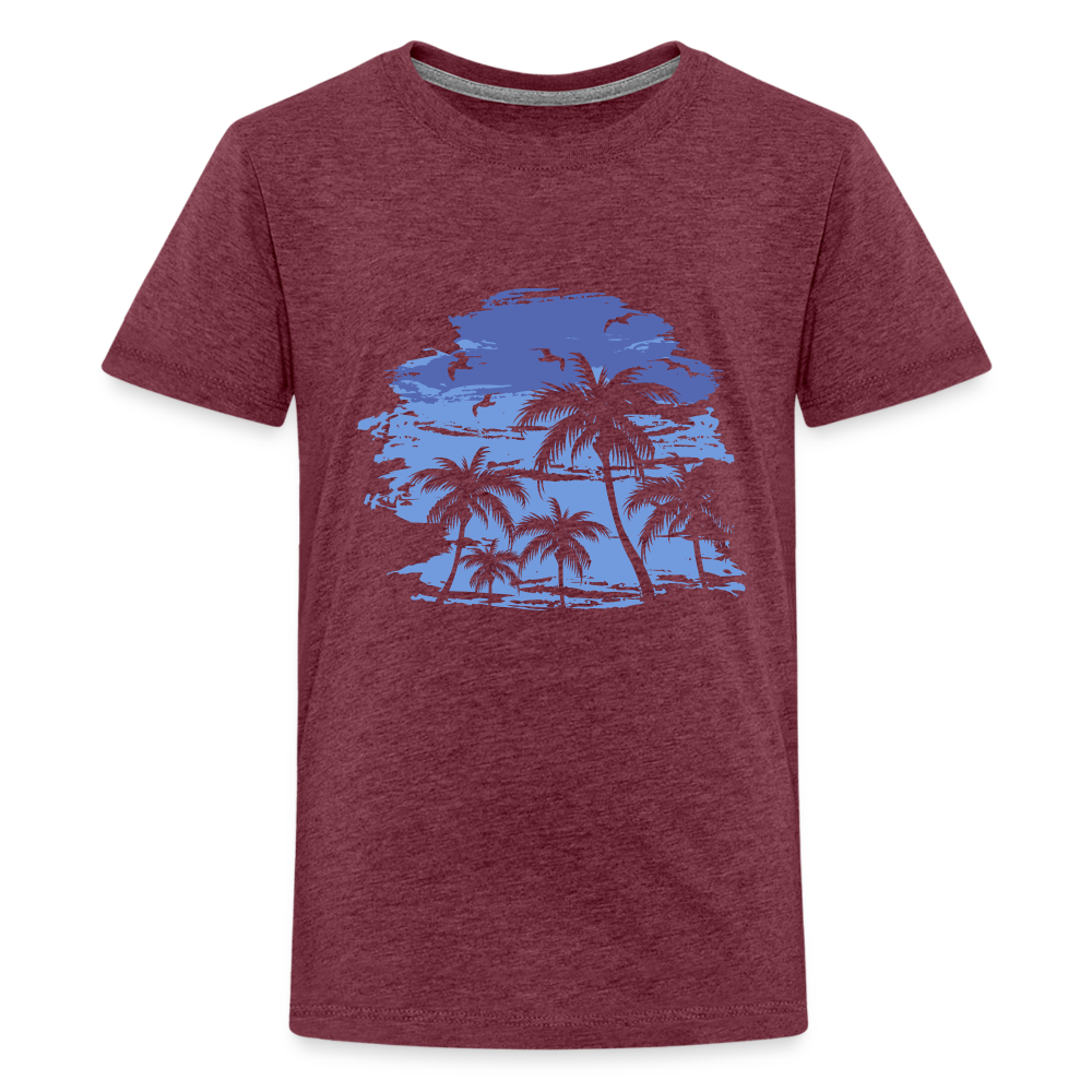 Teenager Premium T-Shirt - Bordeauxrot meliert