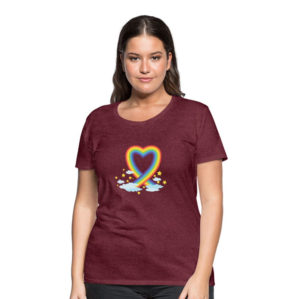 Frauen Premium T-Shirt - Bordeauxrot meliert