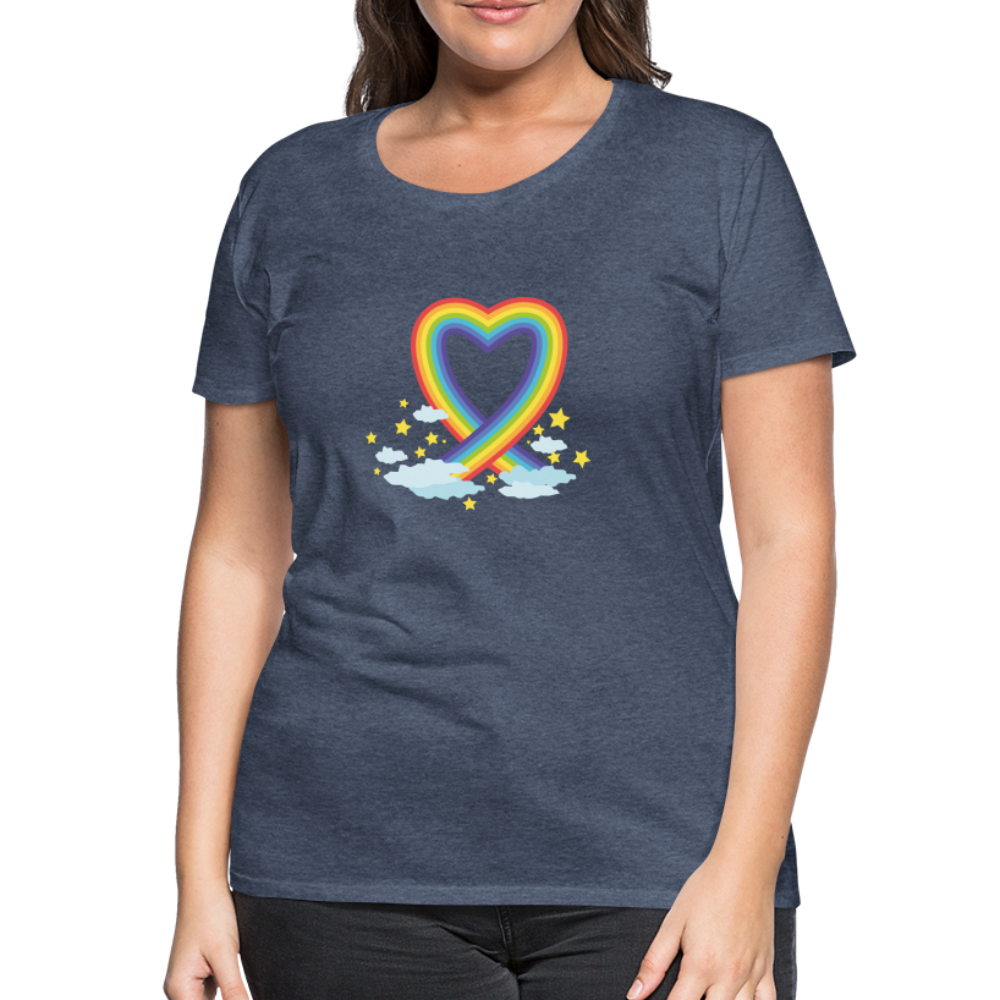Frauen Premium T-Shirt - Blau meliert