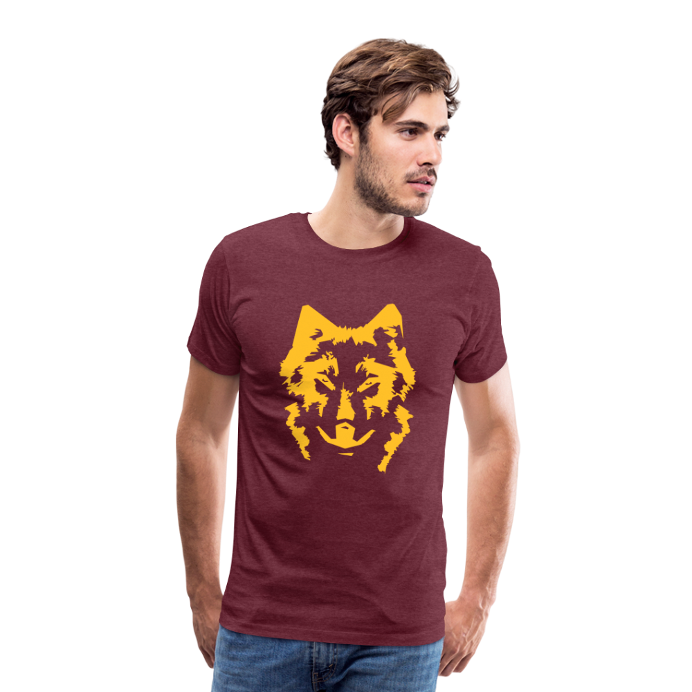 Männer Premium T-Shirt - Bordeauxrot meliert