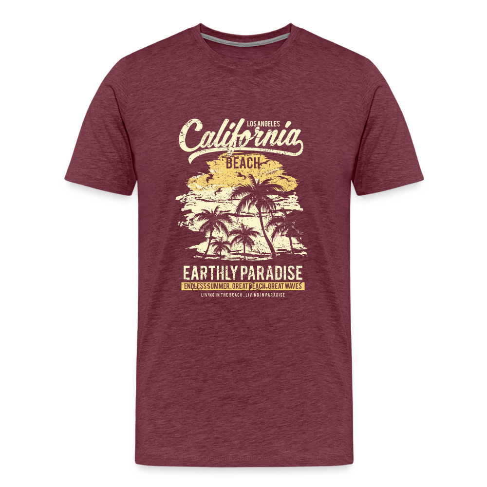 Männer Premium T-Shirt - Bordeauxrot meliert