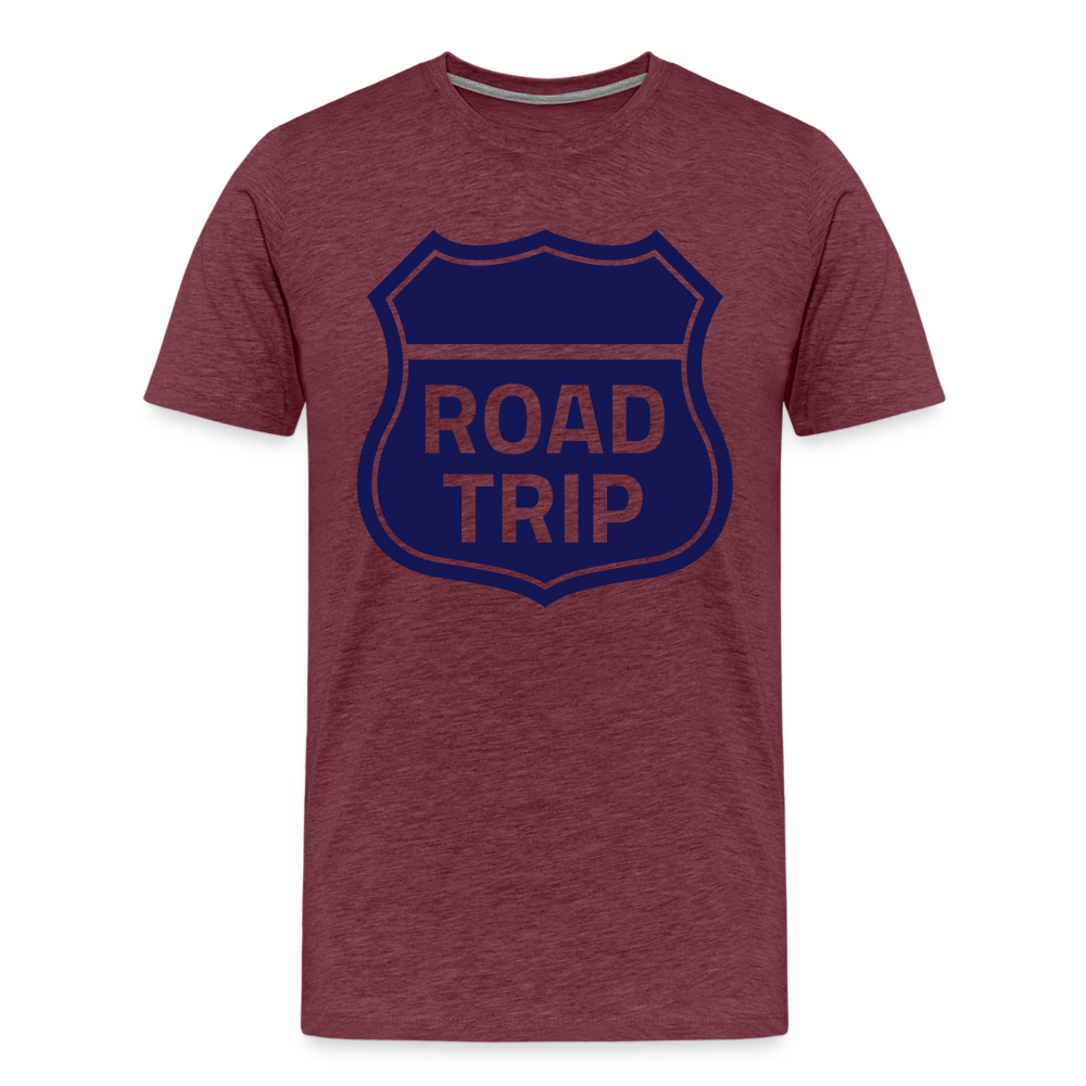 Männer Premium T-Shirt - Bordeauxrot meliert