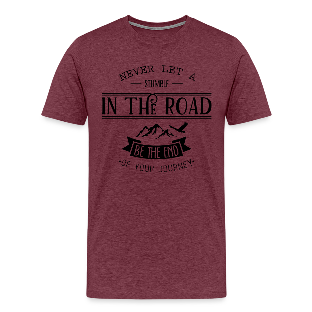 Männer Premium T-Shirt - Bordeauxrot meliert