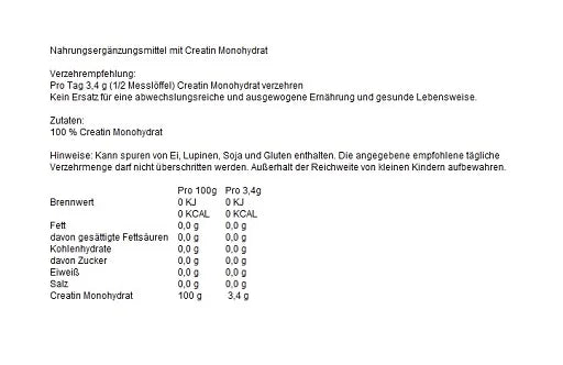 NNT Creatin Monohydrat 500g - Reinmark-Shop