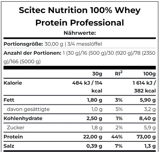 Scitec 100% Whey Protein Professional 1000g - Reinmark-Shop