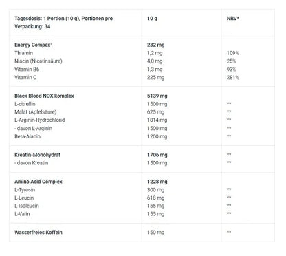 BioTech Black Blood NOX+ 340g