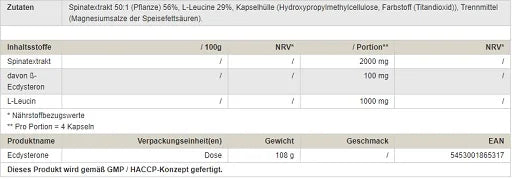 Peak Ecdysterone 120 Kapseln - Reinmark-Shop