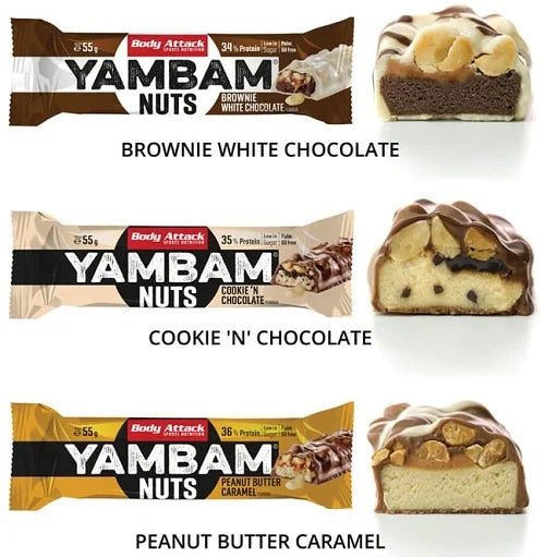 Body Attack YAMBAM NUTS Protein Riegel (15x55g) - Reinmark-Shop