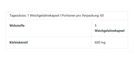 BioTech Pumpkin Seed Oil 60 Kapseln