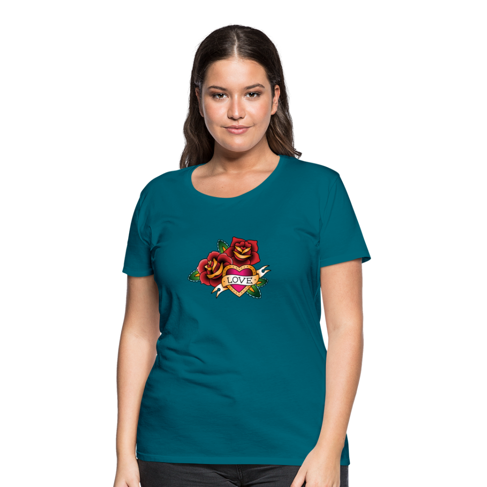 Frauen Premium T-Shirt mit Rosen Motiv
