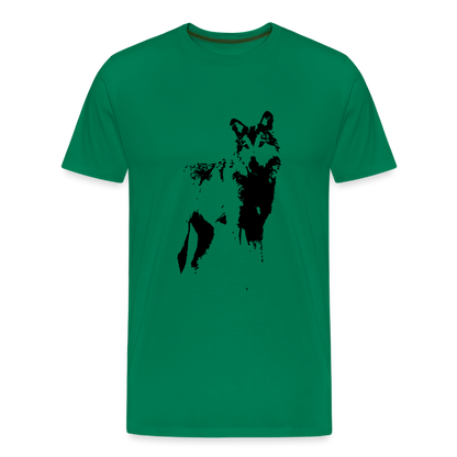 Männer Premium T-Shirt mit Wolf - Kelly Green