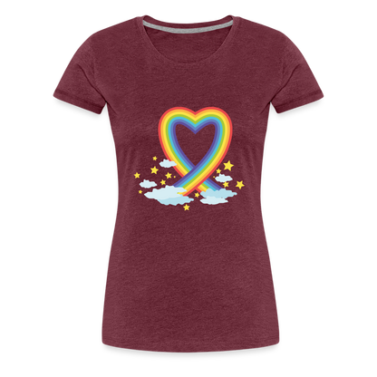 Frauen Premium T-Shirt - Bordeauxrot meliert