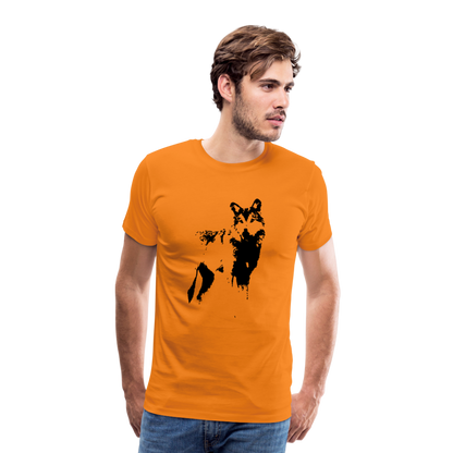 Männer Premium T-Shirt mit Wolf - Orange