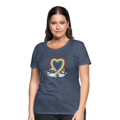 Frauen Premium T-Shirt - Blau meliert
