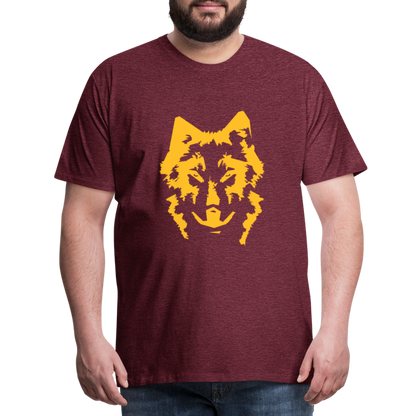 Männer Premium T-Shirt - Bordeauxrot meliert