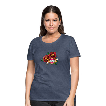 Frauen Premium T-Shirt - Blau meliert