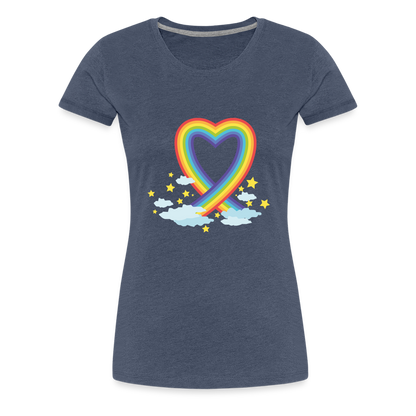 Frauen Premium T-Shirt - Blau meliert