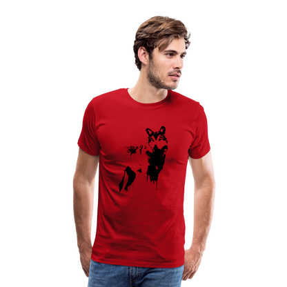 Männer Premium T-Shirt mit Wolf - Rot