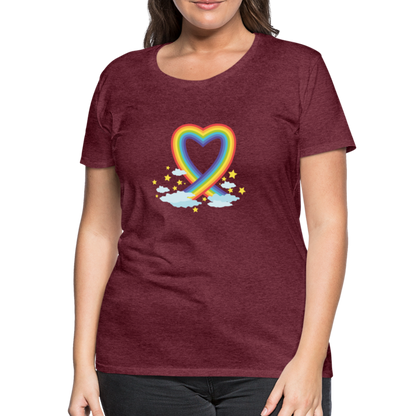 Frauen Premium T-Shirt - Bordeauxrot meliert