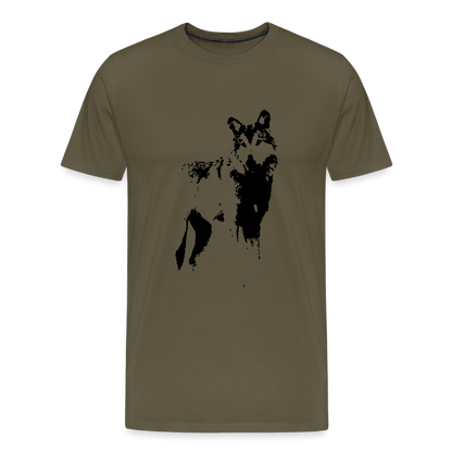 Männer Premium T-Shirt mit Wolf - Khaki