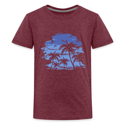 Teenager Premium T-Shirt - Bordeauxrot meliert