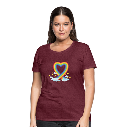 Frauen Premium T-Shirt - Bordeauxrot meliert