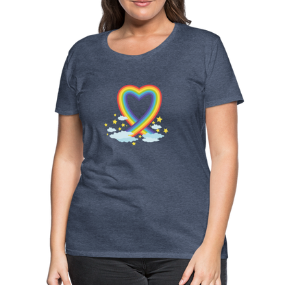 Frauen Premium T-Shirt - Blau meliert