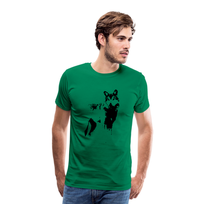Männer Premium T-Shirt mit Wolf - Kelly Green