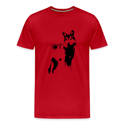 Männer Premium T-Shirt mit Wolf - Rot