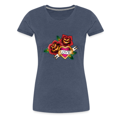 Frauen Premium T-Shirt - Blau meliert