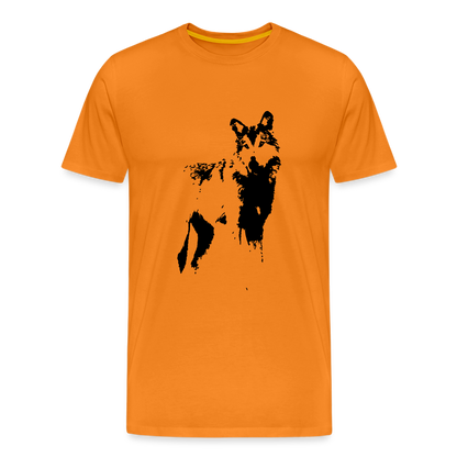 Männer Premium T-Shirt mit Wolf - Orange