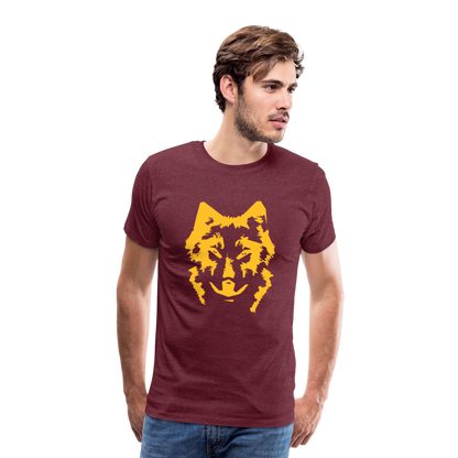 Männer Premium T-Shirt - Bordeauxrot meliert