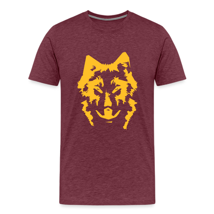 Männer Premium T-Shirt - Bordeauxrot meliert
