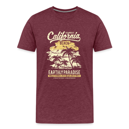Männer Premium T-Shirt - Bordeauxrot meliert