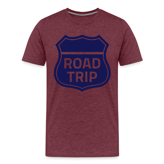 Männer Premium T-Shirt - Bordeauxrot meliert