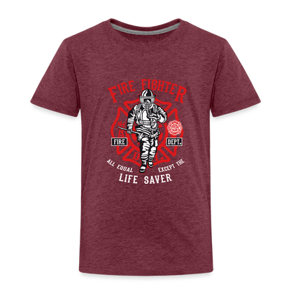 Kinder Premium T-Shirt - Bordeauxrot meliert