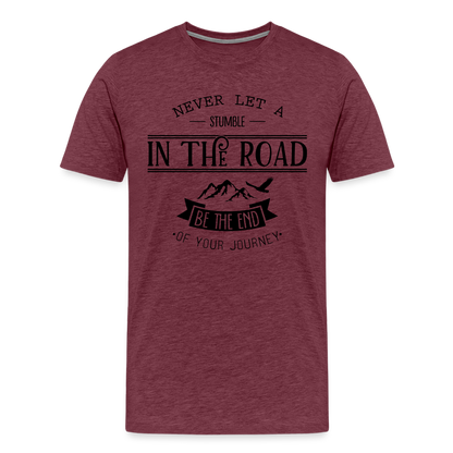 Männer Premium T-Shirt - Bordeauxrot meliert